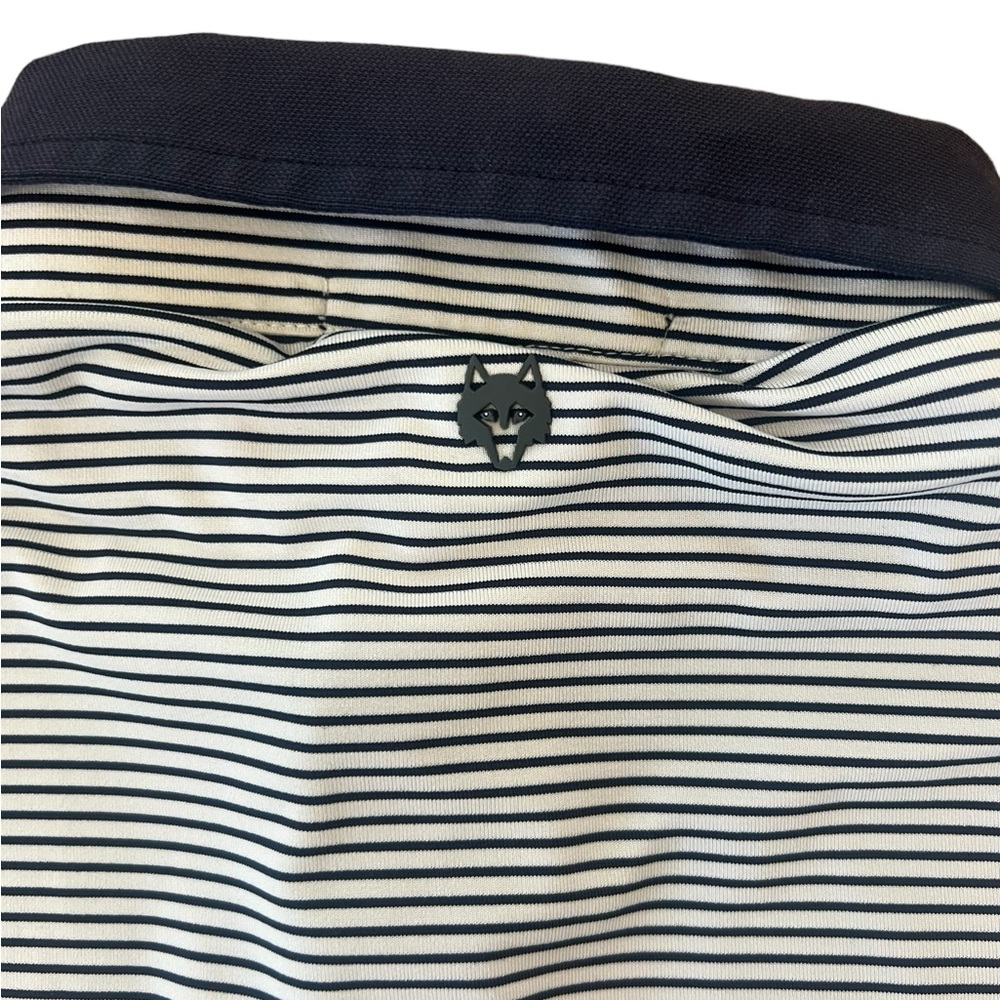 Greyson Black and White Striped Polo Shirt - Picture 6 of 7